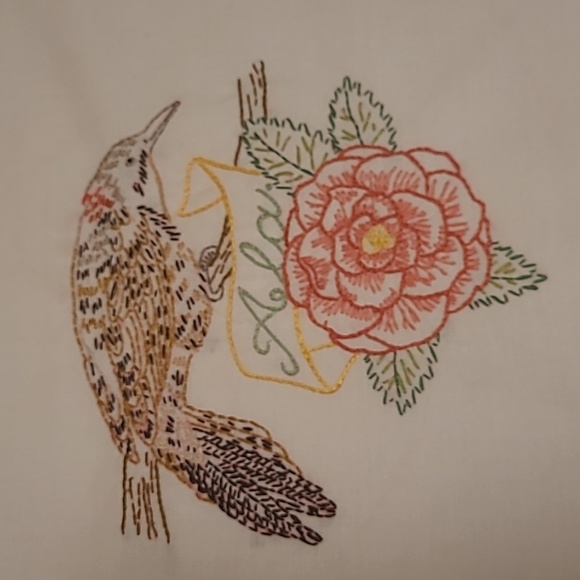 Vintage Hand Stitched Alabama State Bird & Flower - Picture 1 of 16